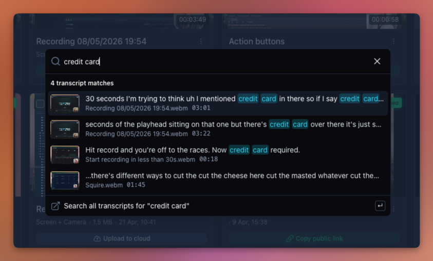 Search results appearing as you type
