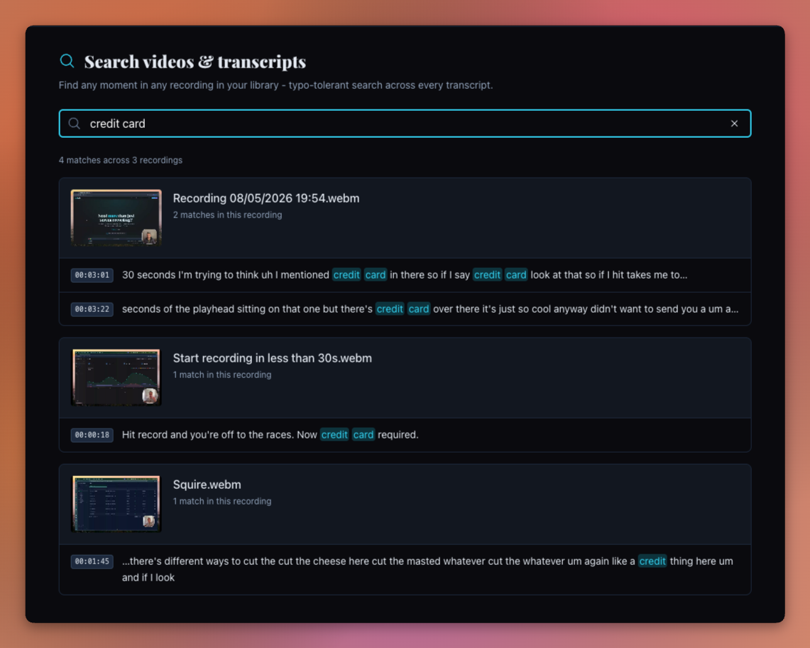 Search results appearing as you type